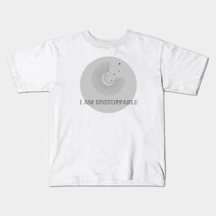 Affirmation Collection - I Am Unstoppable (Gray) Kids T-Shirt